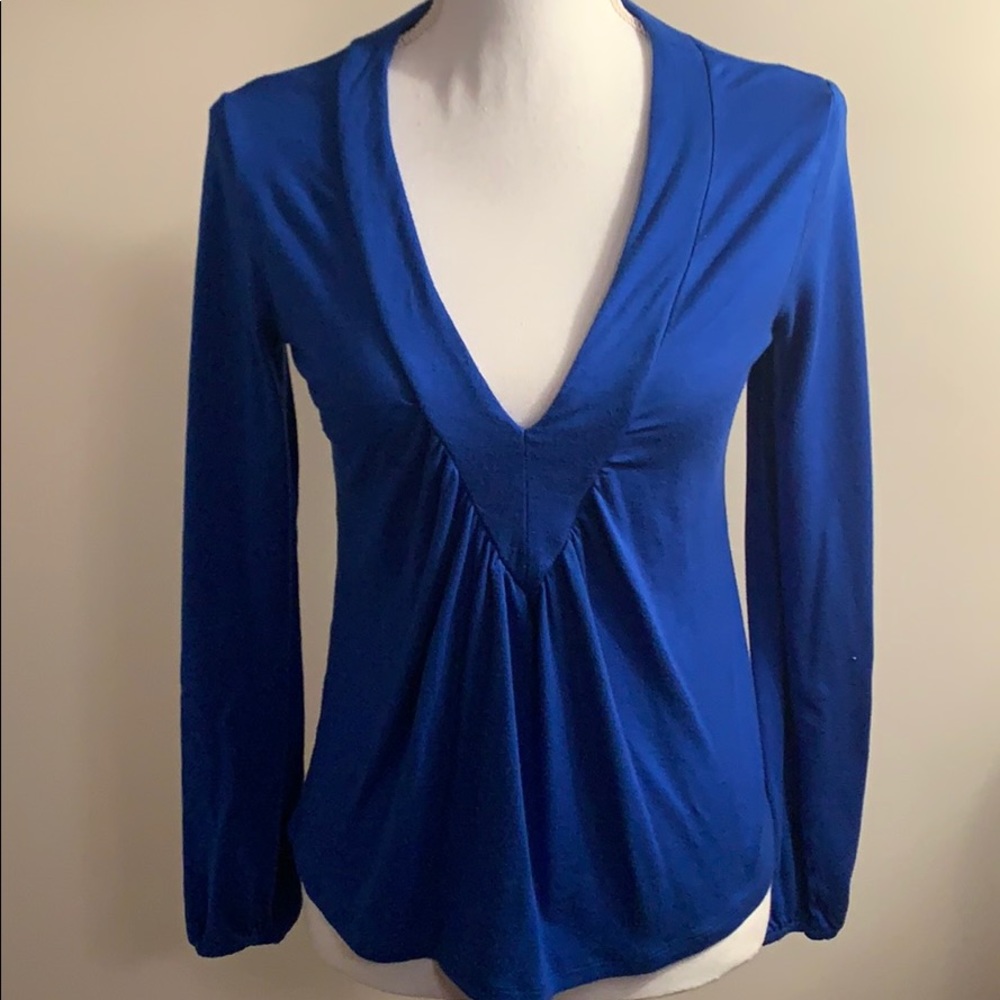 Michael Kors Royal Blue V-neck Top Petite Small